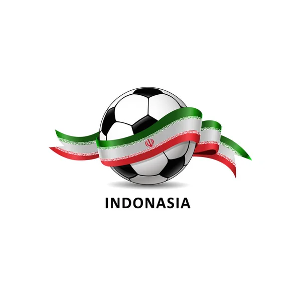 Piłka Nożna Indonasia Flaga Narodowa Kolorowy Szlak Wektor Ilustracja Projekt — Wektor stockowy