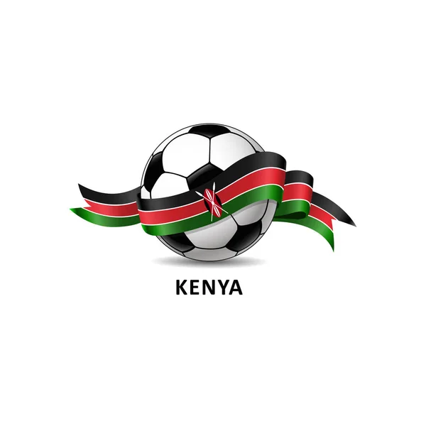 ケニア国旗カラフルなトレイルとサッカー サッカー サッカー選手権 トーナメント ゲームのベクトル イラスト デザイン 招待状 チラシ ポスター — ストックベクタ