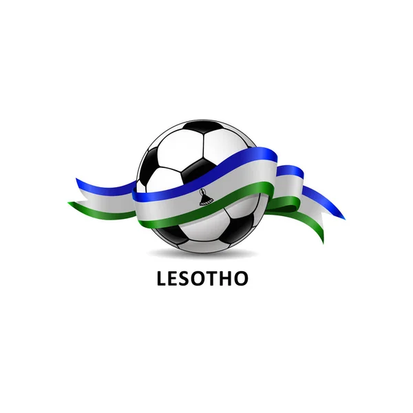 Vektorillustration Eines Fußballs Mit Flagge Von Lesotho — Stockvektor