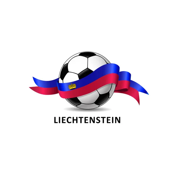 Wektor Ilustracja Piłki Nożnej Flagą Liechtensteinu — Wektor stockowy