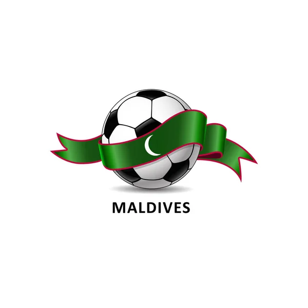 Vektorillustration Eines Fußballs Mit Der Flagge Der Malediven — Stockvektor