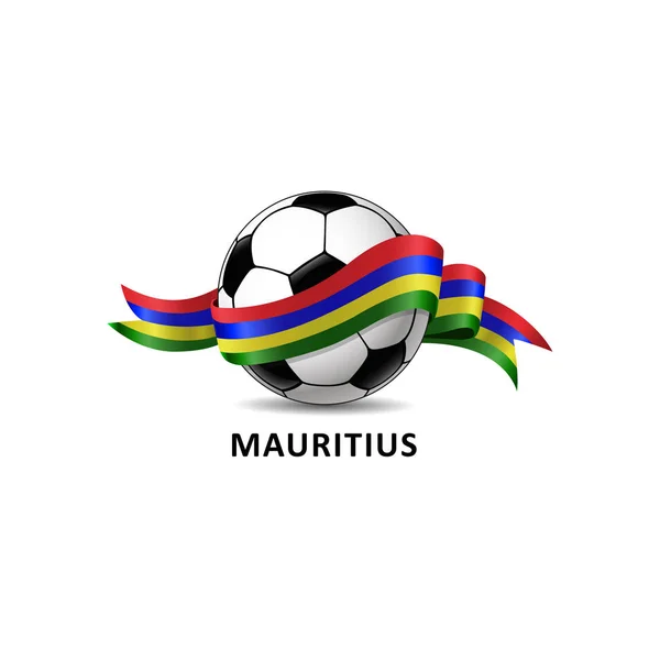 Vektor Illustration Fotboll Fotboll Med Mauritius Flagga — Stock vektor