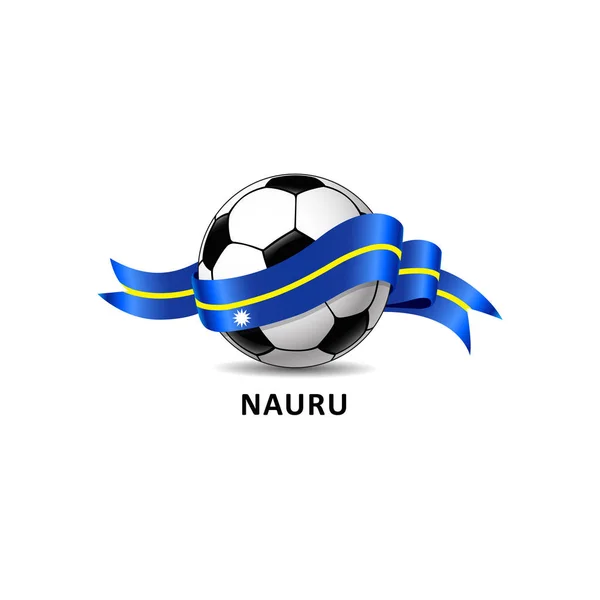 Vector Illusztráció Egy Labdarúgó Labda Nauru Zászló — Stock Vector