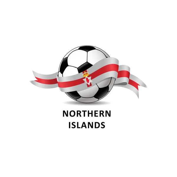Vektor Illustration Eines Fußballs Mit Flagge Der Nördlichen Inseln — Stockvektor