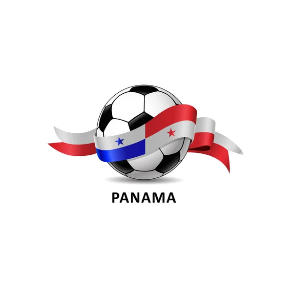 Piłka Nożna Panama Flaga Narodowa Kolorowy Szlak Wektor Ilustracja Projekt — Wektor stockowy