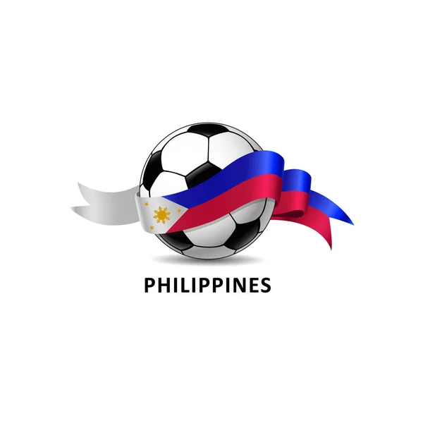 Vector Illustration Football Soccer Ball Philippines Flag — Stock Vector