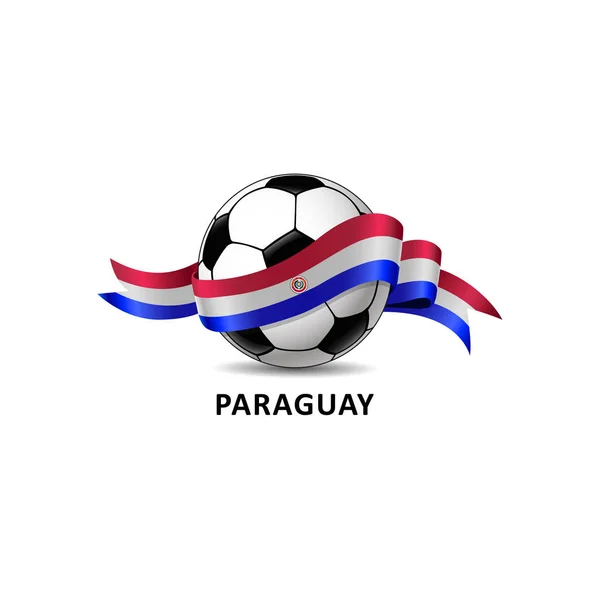 Futbol ile paraguay ulusal bayrak renkli iz. Vektör çizim tasarım futbol Futbol Şampiyonası, turnuvalar, Oyunlar için. Öğe için davetiye, el ilanları, afişler, kartları, webdesign