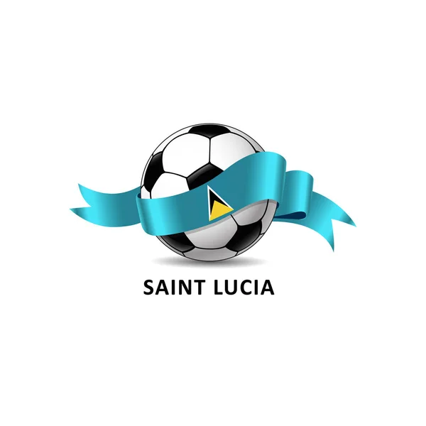 Εικονογράφηση Διάνυσμα Μιας Μπάλας Ποδοσφαίρου Σημαία Της Αγίας Λουκίας — Διανυσματικό Αρχείο