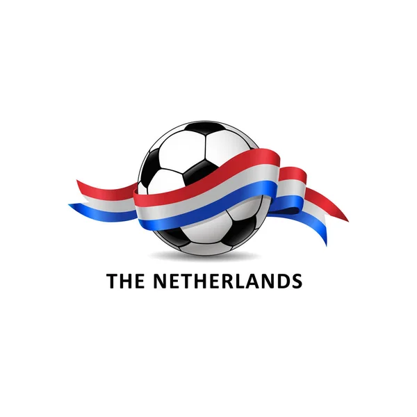 Fußball Mit Der Nationalflagge Der Niederlande Vektor Illustration Design Für — Stockvektor