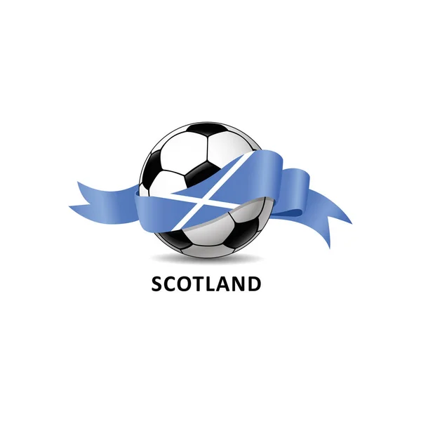 Futbol Skoçya Ulusal Bayrak Renkli Izi Ile Vektör Çizim Tasarım — Stok Vektör