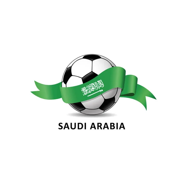 Fußball Mit Saudi Arabischer Nationalflagge Vektor Illustration Design Für Fußball — Stockvektor