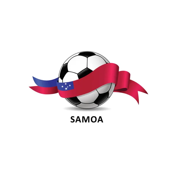 Fußball Mit Samoa Nationalflagge Vektor Illustration Design Für Fußball Meisterschaft — Stockvektor