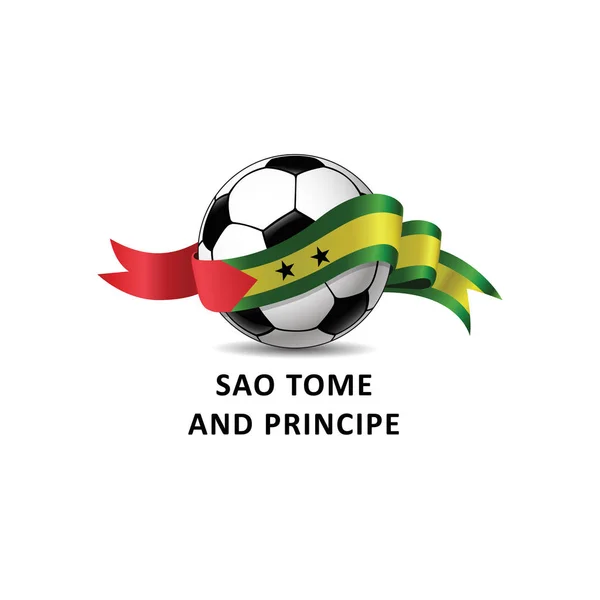 Sao Tome Principe Bayrağıyla Bir Futbol Topunun Vektör Illüstrasyonu — Stok Vektör