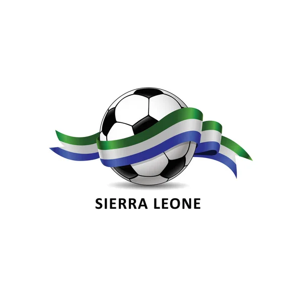 Vektor Illustration Eines Fußballs Mit Der Sierra Leon Flagge — Stockvektor