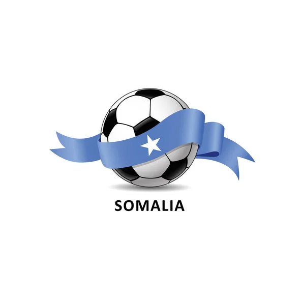 Vektor Illustration Fotboll Fotboll Med Somalia Flagga — Stock vektor