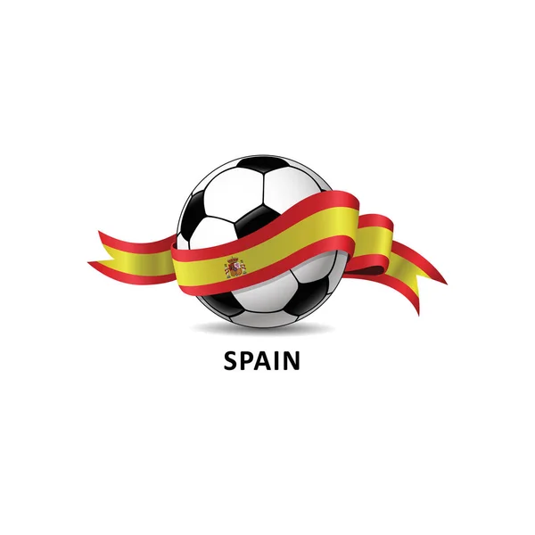 Football Avec Drapeau National Espagne Sentier Coloré Illustration Vectorielle Pour — Image vectorielle