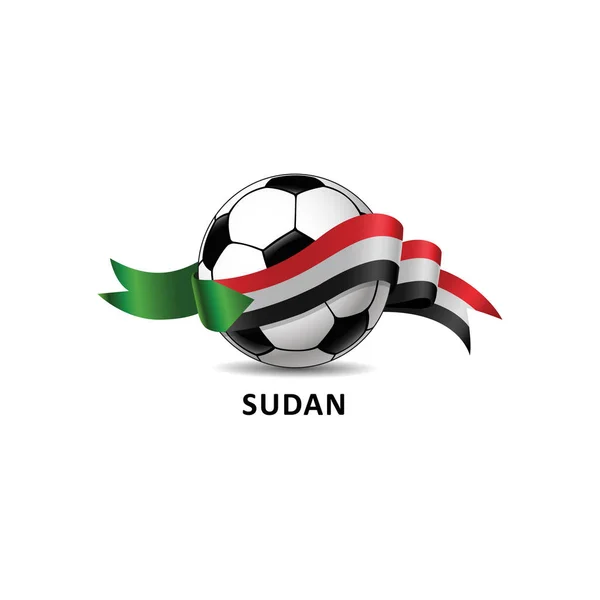 Football Avec Drapeau National Soudan Sentier Coloré Illustration Vectorielle Pour — Image vectorielle