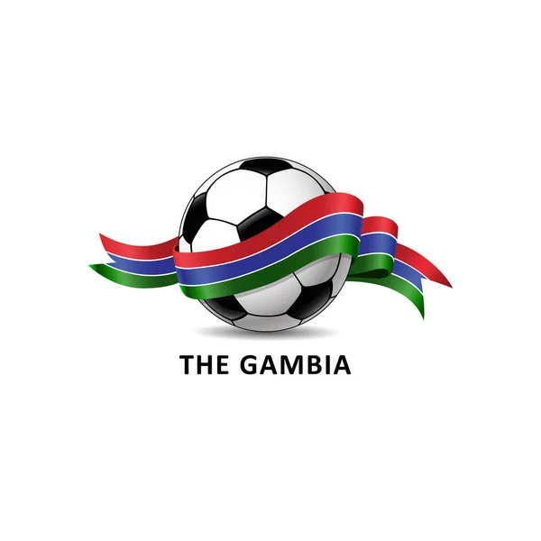 Fußball Mit Der Gambia Nationalflagge Vektor Illustration Design Für Fußball — Stockvektor