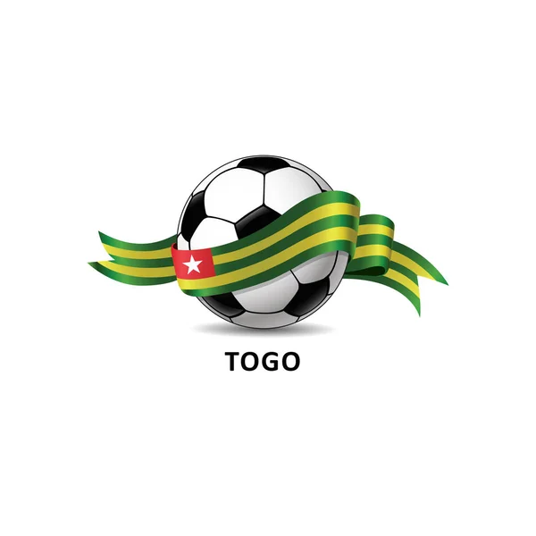 Futbol Togo Ulusal Bayrak Renkli Izi Ile Vektör Çizim Tasarım — Stok Vektör