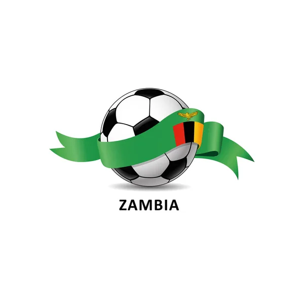 Fußball Mit Sambia Nationalflagge Bunte Spur Vektor Illustration Design Für — Stockvektor