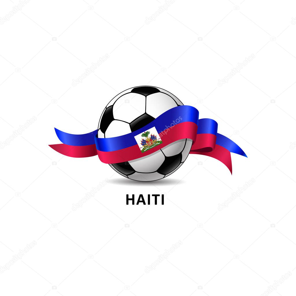 Vector Illustration of a Football  Soccer ball with the haiti flag