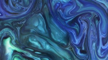 Soyut Renkli Boya Mürekkebi Patlaması Psikedelik Patlama Hareketi. yumuşak renkler, soyut kompozisyon. Mavi mermer zemin ile akrilik dokusu 