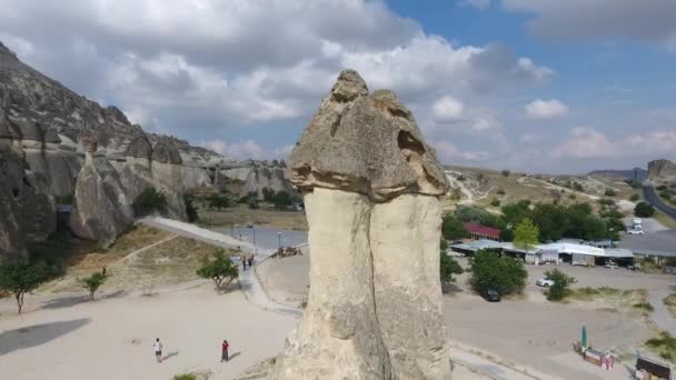 Ankara Turquie Juillet 2018 Cheminées Fées Cappadoce Paysage Rising Aerial — Video