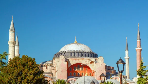 Hagia Sophia Une Vue Célèbre Istanbul Vue Sur Coucher Soleil — Photo