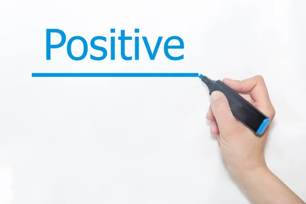 Positives Wort Blauer Marker — Stockfoto