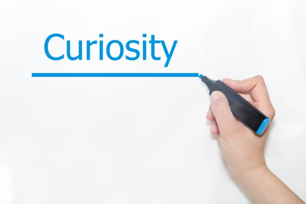 Curiosity Word Blue Marker — Stock Photo, Image