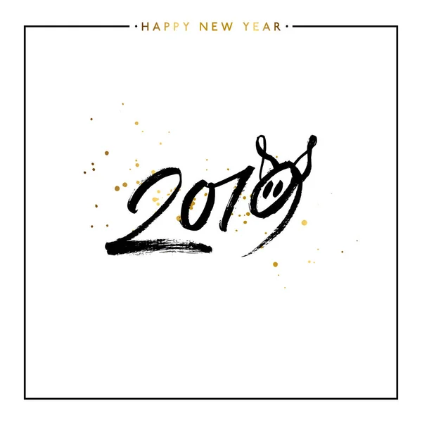 2019 Feliz año nuevo de cerdo, ilustración vectorial — Vector de stock