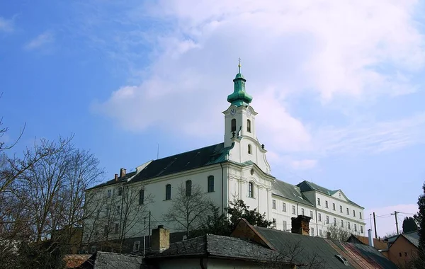 Monastery (and hospital) of Brothers of Charity with  Church of St. Wenceslas in Letovice — Stock Photo, Image