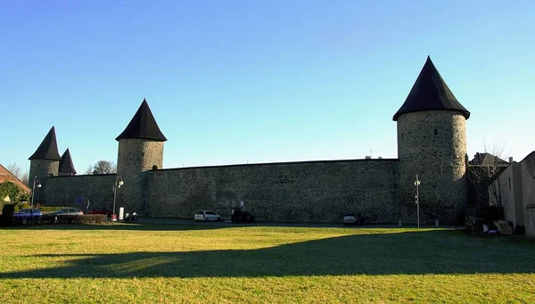 Αρχαία Τείχη Στην Πόλη Policka Policka Τσεχία — Φωτογραφία Αρχείου