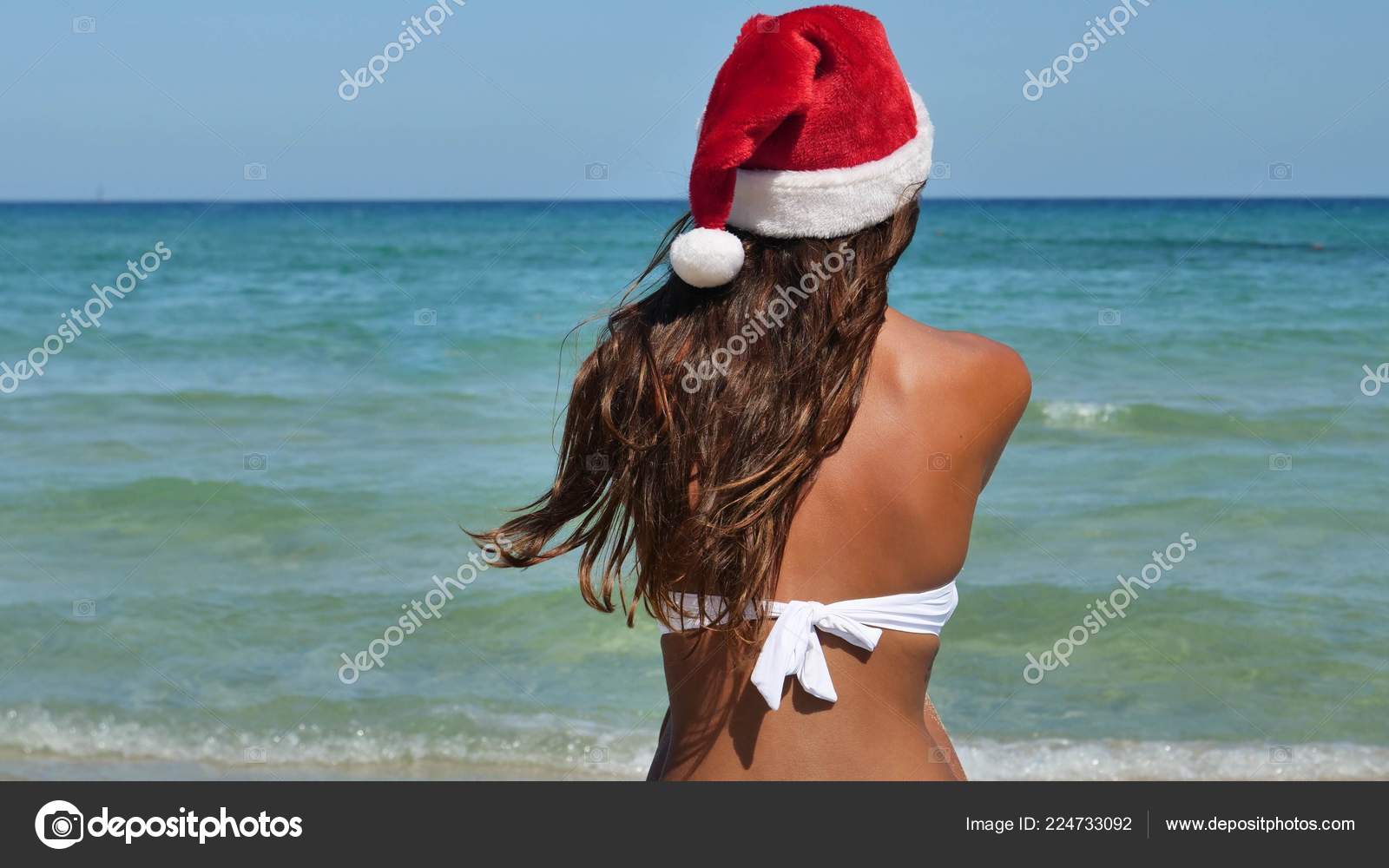 santa in bathing suit