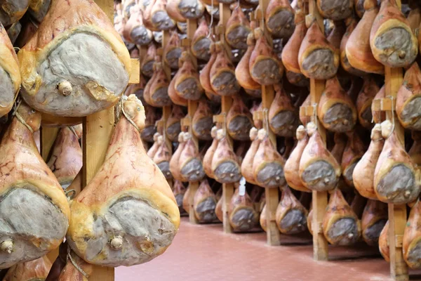 Sebuah Pabrik Ham Ada Hamster Yang Digantung Untuk Musim Setelah — Stok Foto