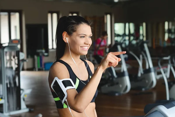 Para Implementación Gráfica Una Mujer Hermosa Con Mano Aplastada Delante — Foto de Stock