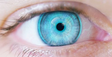 insan turkuaz rengi göz makro çekim