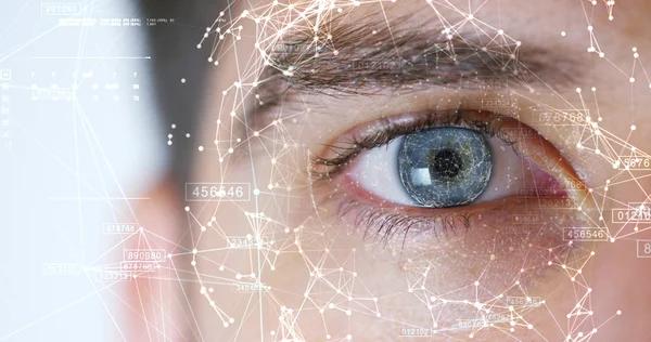 Visione Parziale Dell Occhio Umano Con Visione Futuristica Ricerca Scientifica — Foto Stock