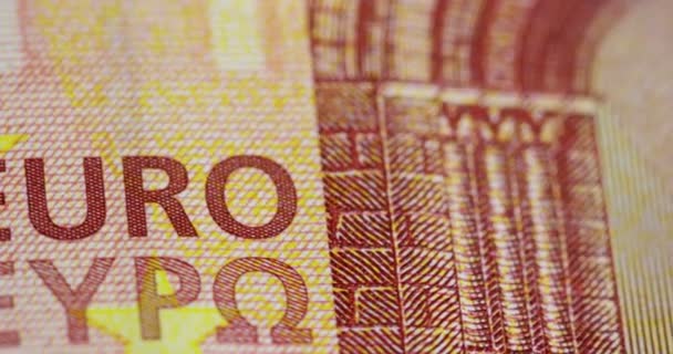 Крупним Планом Відео Банкноти Євро — стокове відео