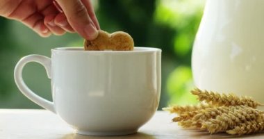 sabah kahvaltı için genç bir adamın elini reçel organik kırmızı meyve bir rusk üzerinde yayılır. organik reçel ve hakiki ve doğal kahvaltı kavramı. Mutlu aile içinde kahvaltı
