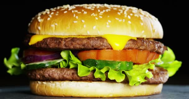 Video Hamburger Fast Food — Video Stock