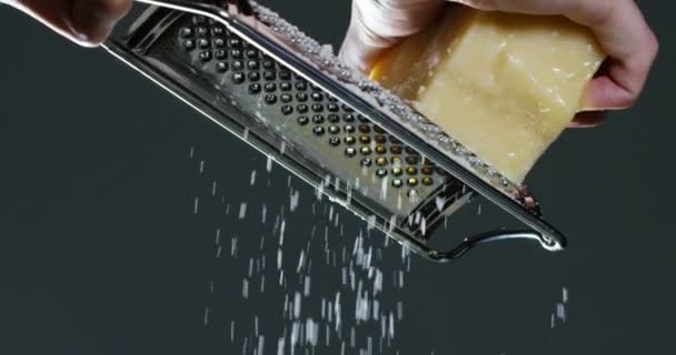 Video Chef Grating Hard Cheese — Stock Video