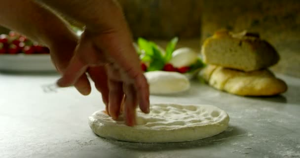 Yüksek Kaliteli Pizza Tipik Talyan Yemeği Talyan Mozzarella Peyniri Taze — Stok video