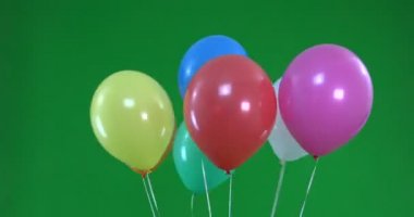 Rise renkli balon yeşil ekran