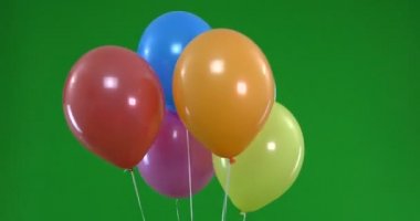 Rise renkli balon yeşil ekran