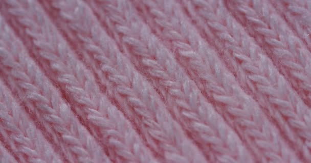 Makro Video Von Rosa Gestricktem Textil — Stockvideo