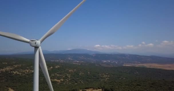 Вітрогенератор Зелений Луці Місті Facinas Кадіс Іспанія — стокове відео