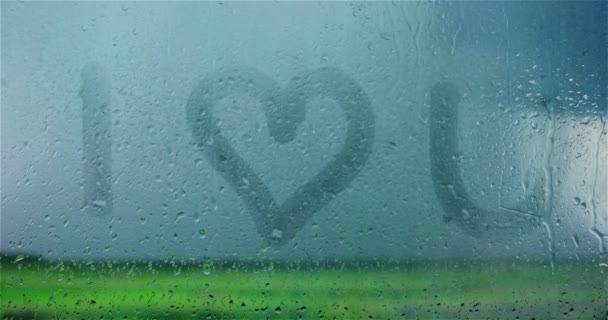 Desde Una Ventana Una Casa Puede Ver Lluvia Que Cae — Vídeo de stock