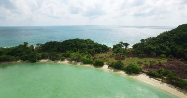 Thaise Kleuren Caraibische Luchtfoto Bekijken Van Strand Paradijs Met Geen — Stockvideo