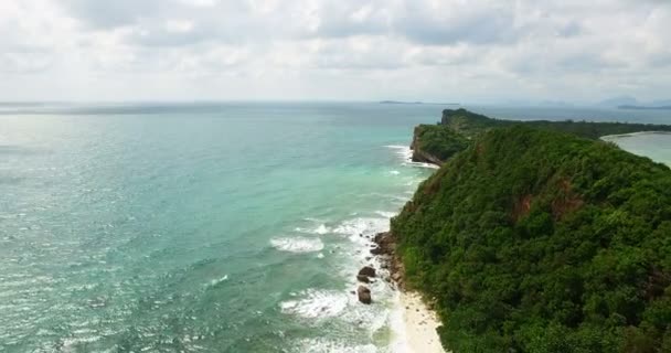 Thailändska Färger Och Carribean Antenn Visa Strand Paradis Med Några — Stockvideo